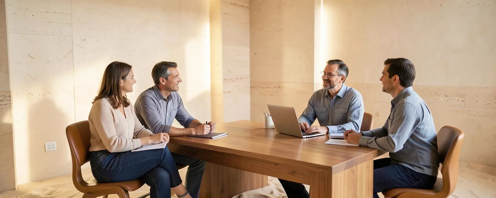 A couple discussing preconception planning with a clinician